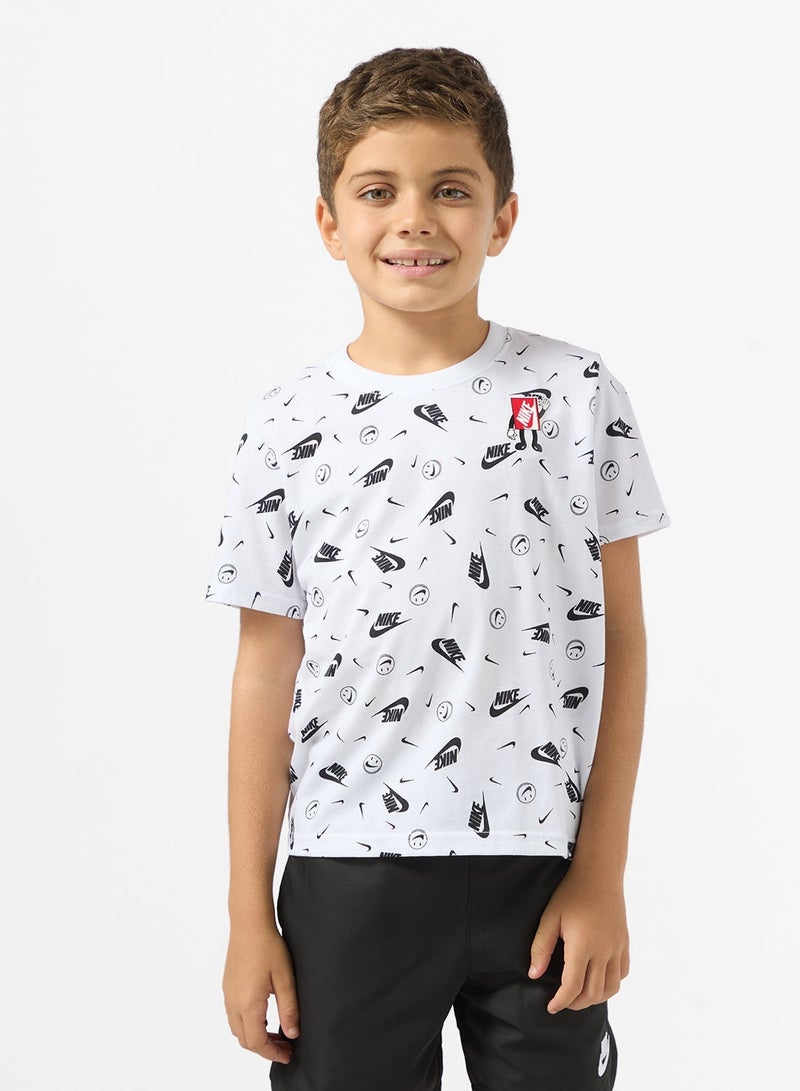 Nike Kids All-Over Printed Boxy Fit T-Shirt - Image 1